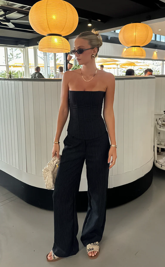 Pinstripe Corset Set