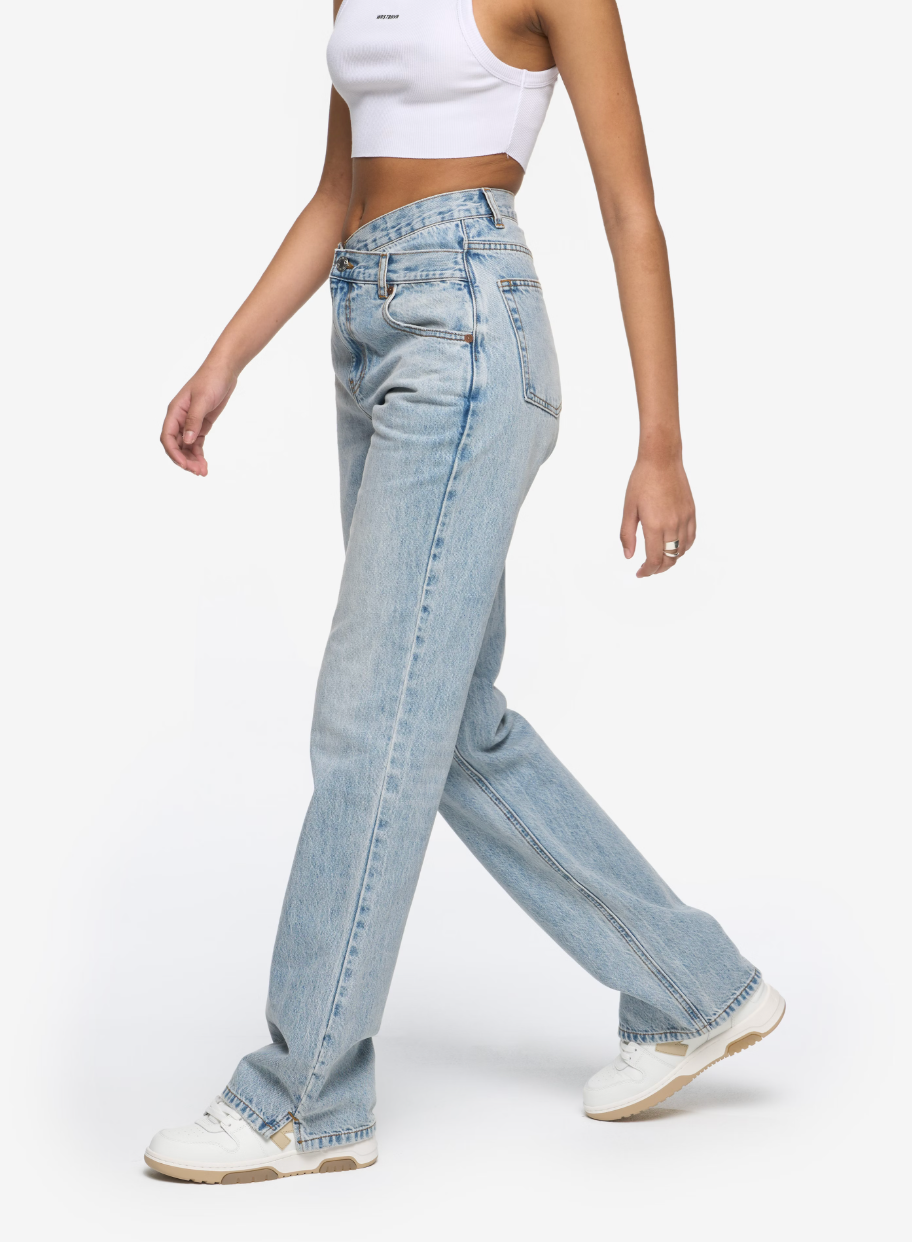 Asymmetrical Waist Jeans